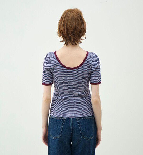 MACPHEE「シルキーボーダー ボートネックプルオーバー」|Tシャツ・カットソー|