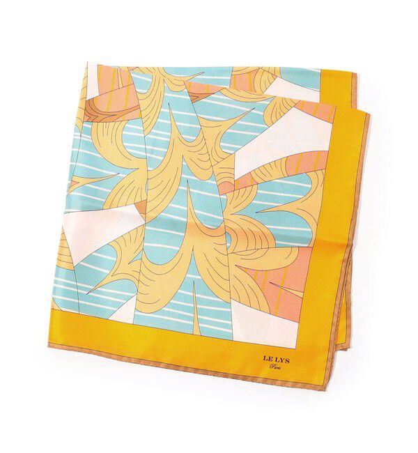 TOMORROWLAND GOODS「LE LYS シルク プリントスカーフ」|バンダナ・スカーフ|44 オレンジ系