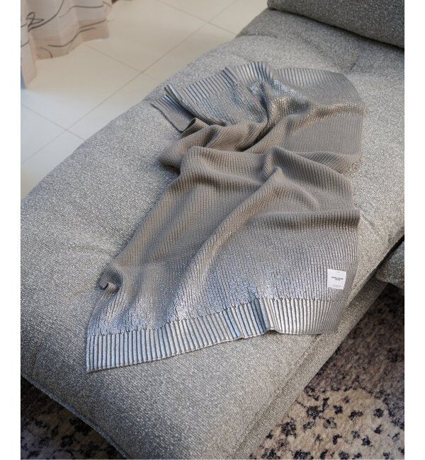 journal standard Furniture「SILVER PRINT KNIT THROW　スローケット」|ブランケット|グレー