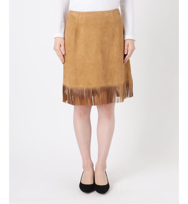 IENA LA BOUCLE「IENA LA BOUCLE レザーフリンジミニスカート」|スカート|