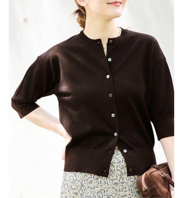 IENA「《追加2》LEVITAクルーカーディガン」|カーディガン|