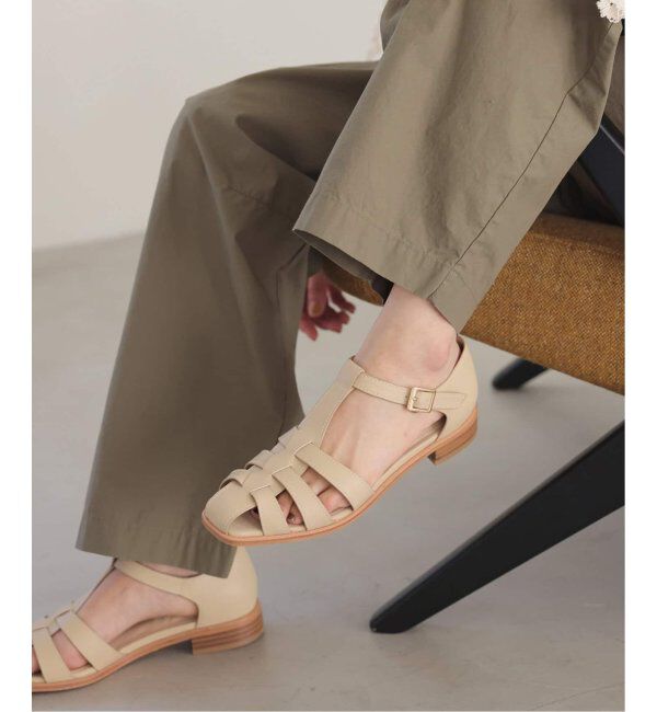 SLOBE IENA「《WEB限定/追加》SLOBE レザーグルカサンダル」|サンダル|