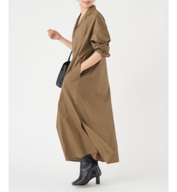 IENA「《WEB限定/追加》ハイカウントツイルシャツワンピース」|ワンピース|