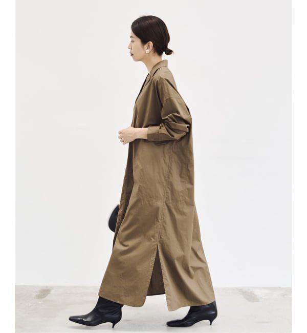 IENA「《WEB限定/追加》ハイカウントツイルシャツワンピース」|ワンピース|