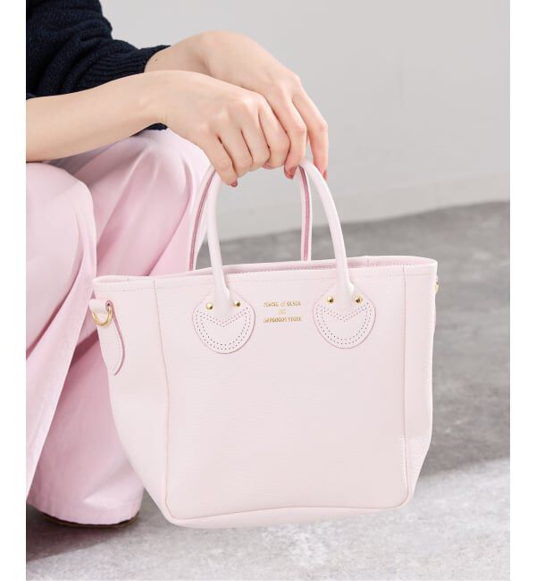 IENA「《WEB限定》YOUNG&OLSEN EMBOSSED LEATHER D TOTE S バッグ YO2601-GD003」|トートバッグ|ピンク