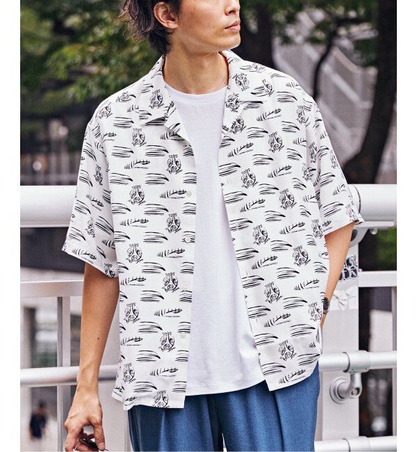 Paris Saint-Germain「【隈 研吾 &times; Paris Saint-Germain】グラフィックプリント オープンカラーシャツ」|シャツ・ブラウス|