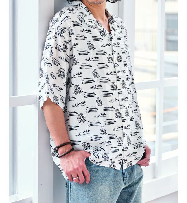 Paris Saint-Germain「【隈 研吾 &times; Paris Saint-Germain】グラフィックプリント オープンカラーシャツ」|シャツ・ブラウス|