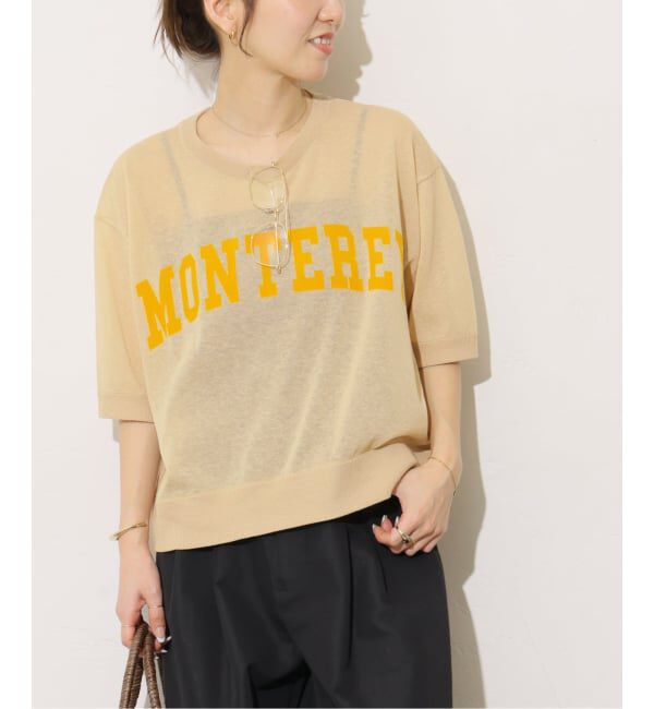 JOURNAL STANDARD relume「《予約》シアーロゴハーフスリーブプルオーバー」|ニット・セーター|ベージュ