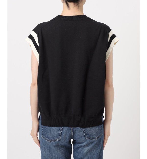 Spick and Span「ロゴジャガード フレンチスリーブニット」|ニット・セーター|