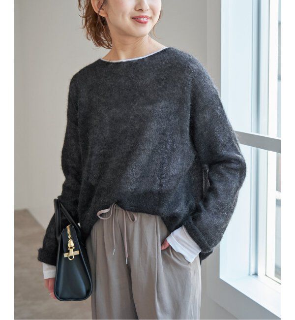 Spick and Span「《WEB限定カラー有り / 追加》ルーズモヘヤMIXボートネックニット」|ニット・セーター|