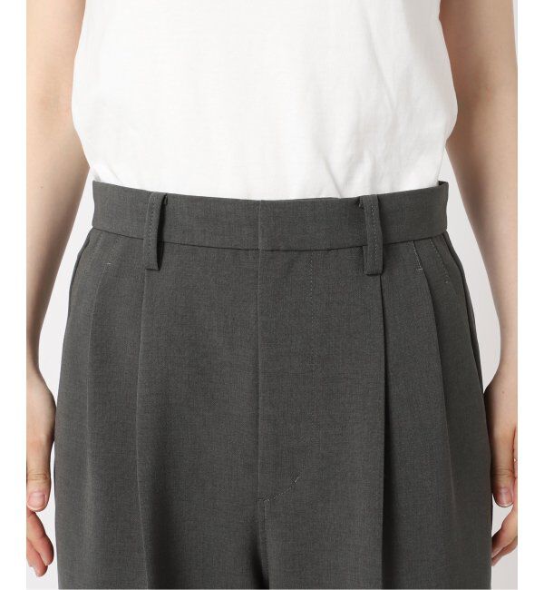 Spick and Span「《追加2》ダブルクロスツータックパンツ」|スラックス|