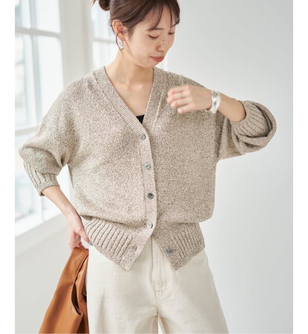 Spick and Span「《追加》レーヨンペーパーヤーンVネックカーディガン」|カーディガン|
