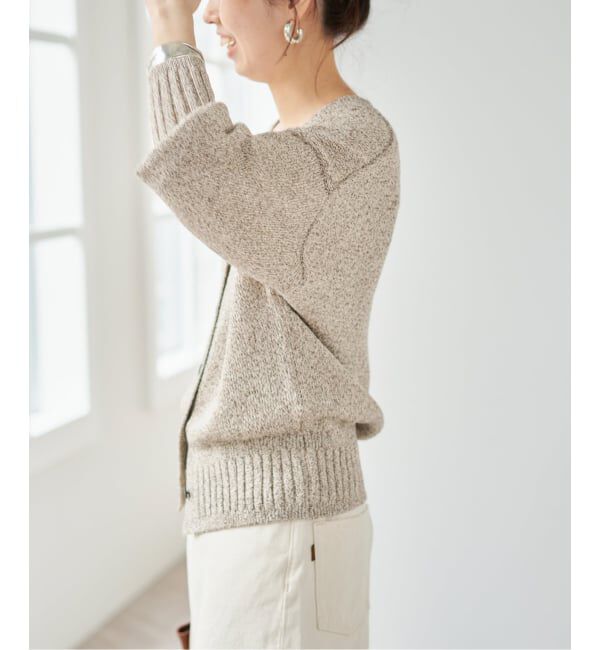 Spick and Span「《追加》レーヨンペーパーヤーンVネックカーディガン」|カーディガン|