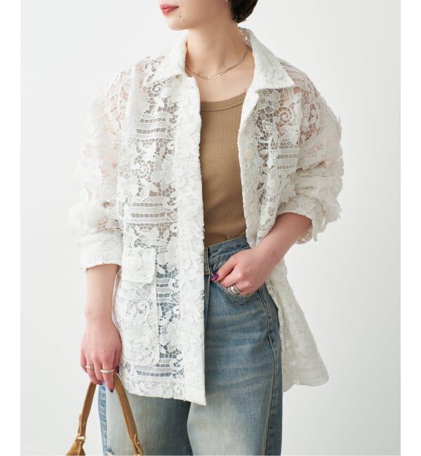 Spick and Span「《一部店舗+WEB限定》LAYAS/レイヤーズ レースシャツジャケット」|その他|