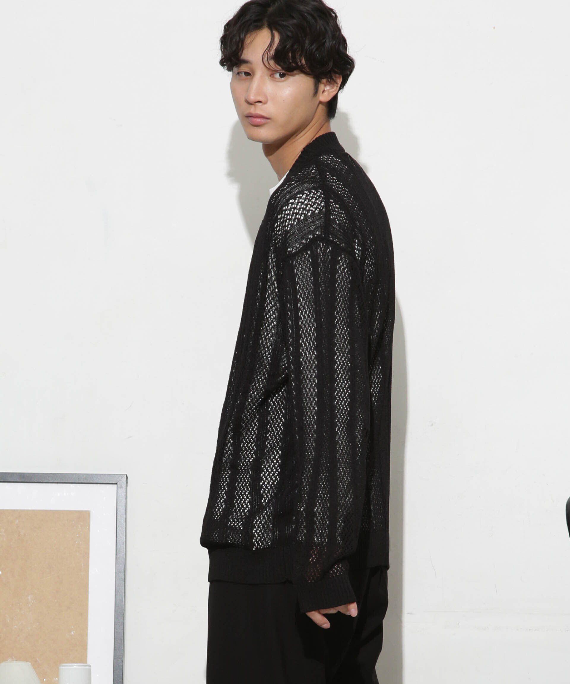 nano･universe「透かし編みワイドカーディガン」|ニット・セーター|