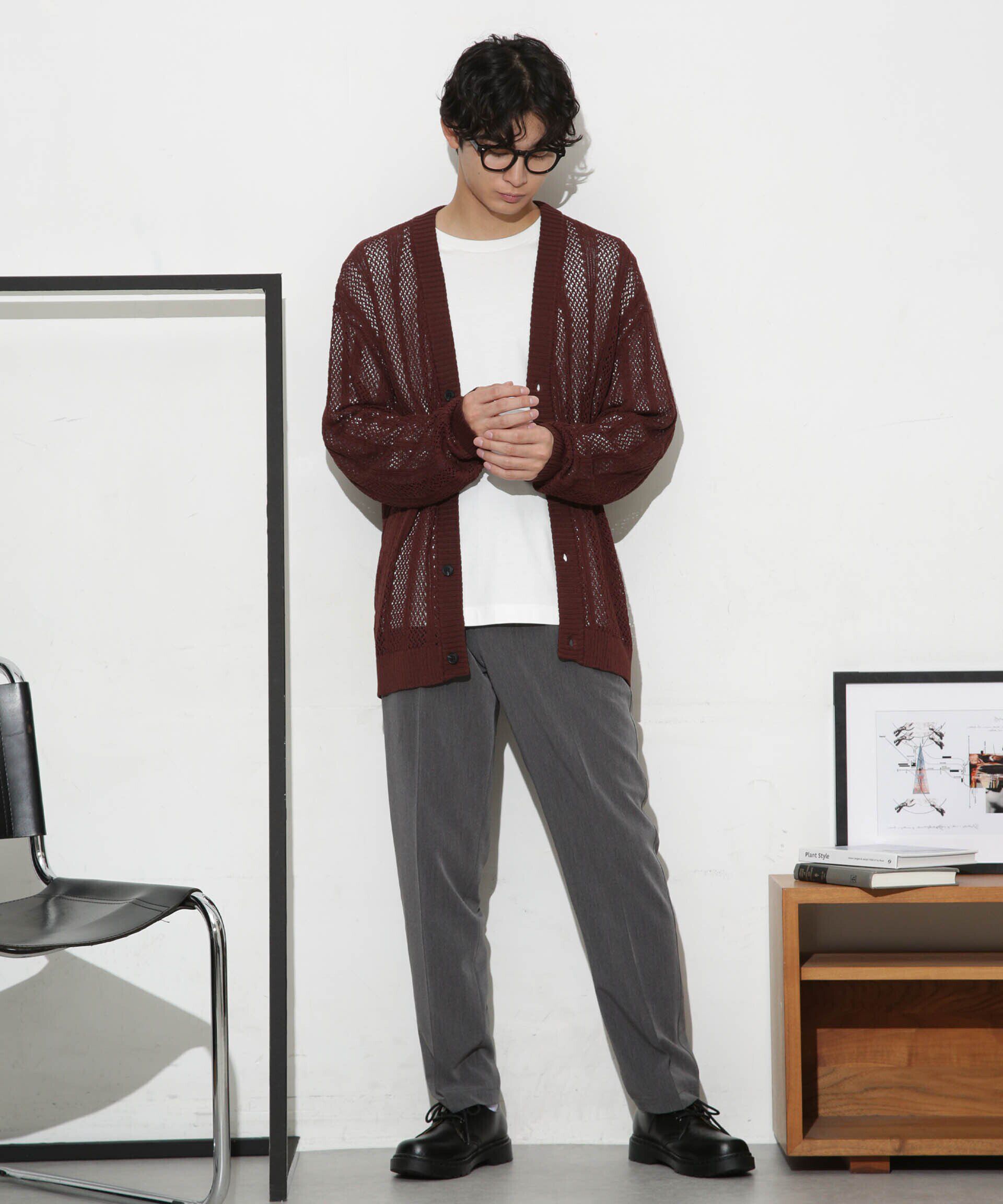 nano･universe「透かし編みワイドカーディガン」|ニット・セーター|