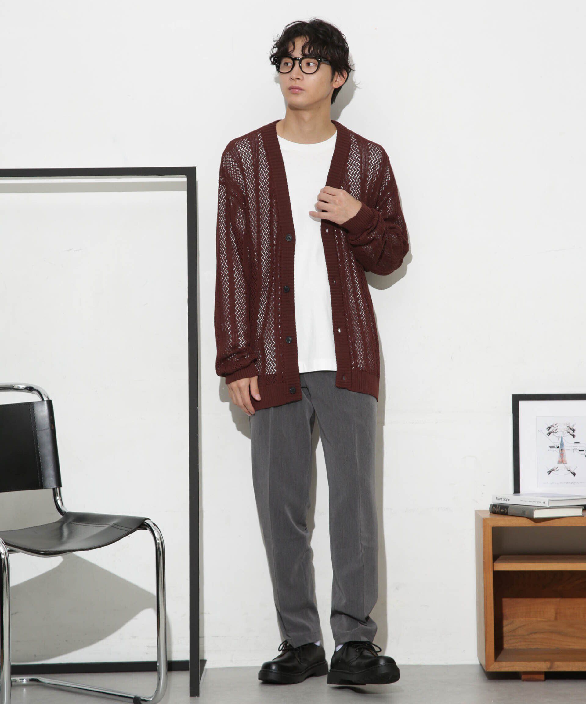 nano･universe「透かし編みワイドカーディガン」|ニット・セーター|