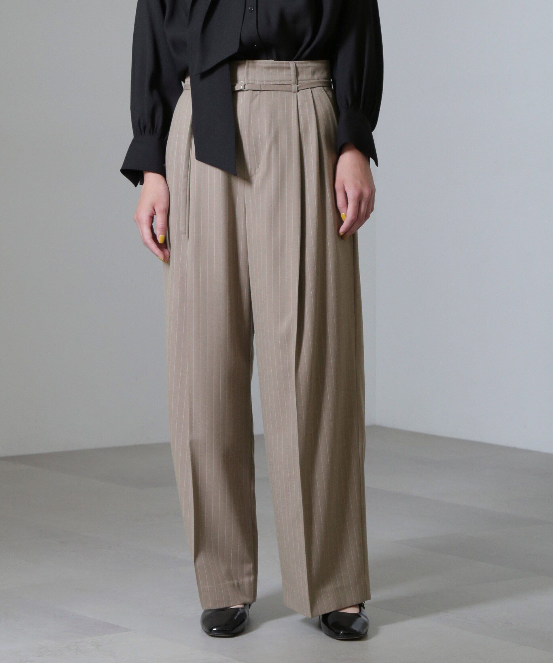 nano･universe「スーチングワイドスラックスパンツ」|チノ|