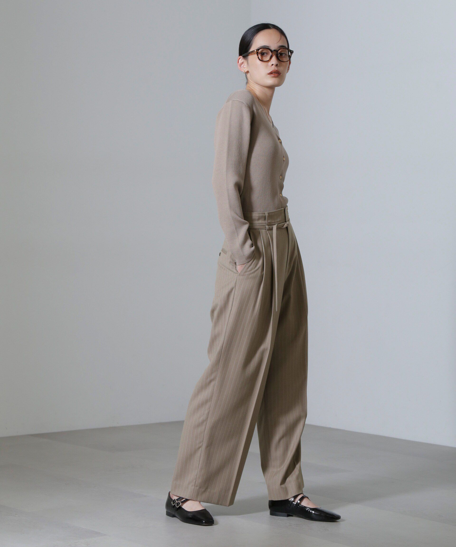 nano･universe「スーチングワイドスラックスパンツ」|チノ|