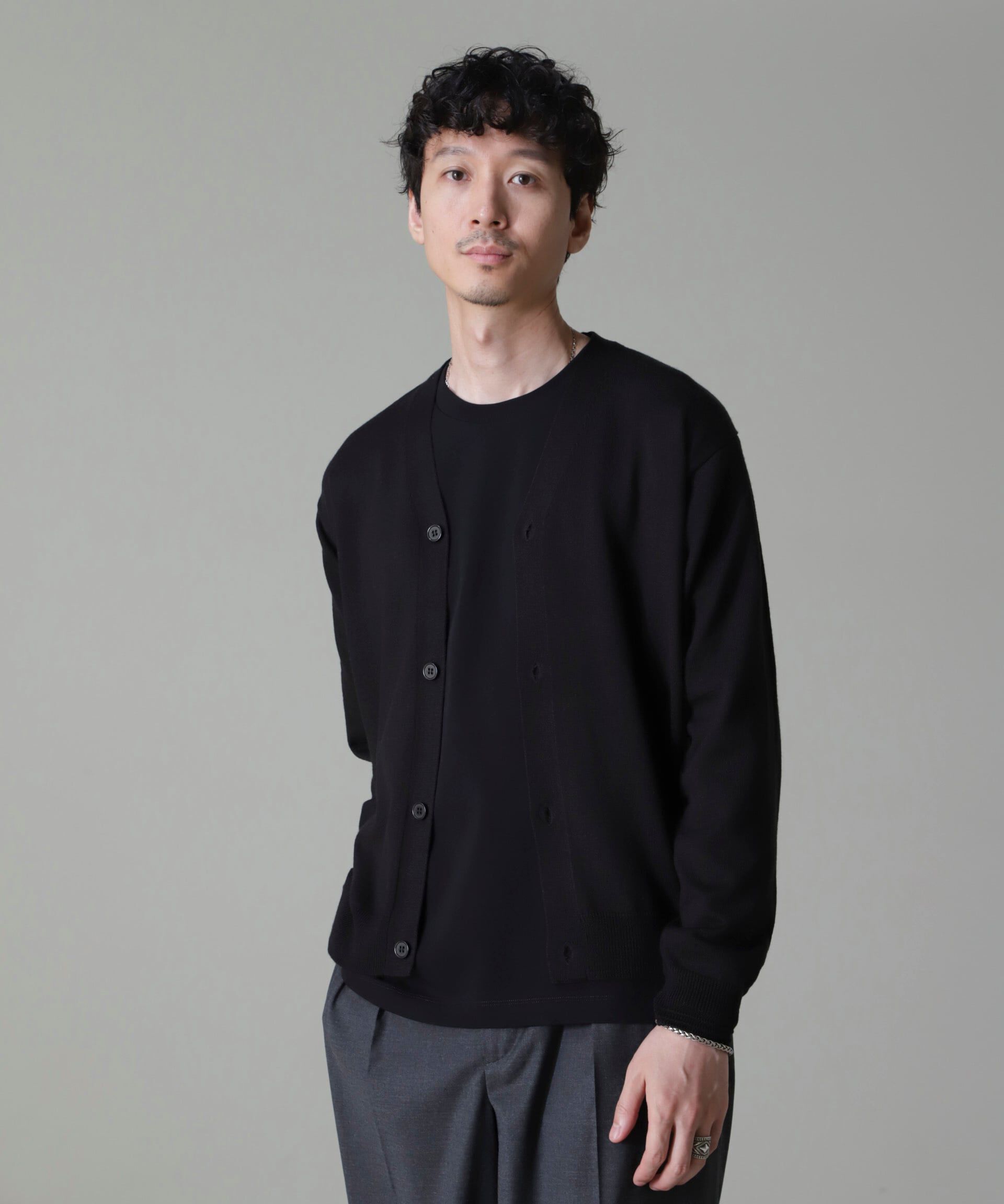 nano･universe「タスマニアミックスベーシックカーディガン」|ニット・セーター|