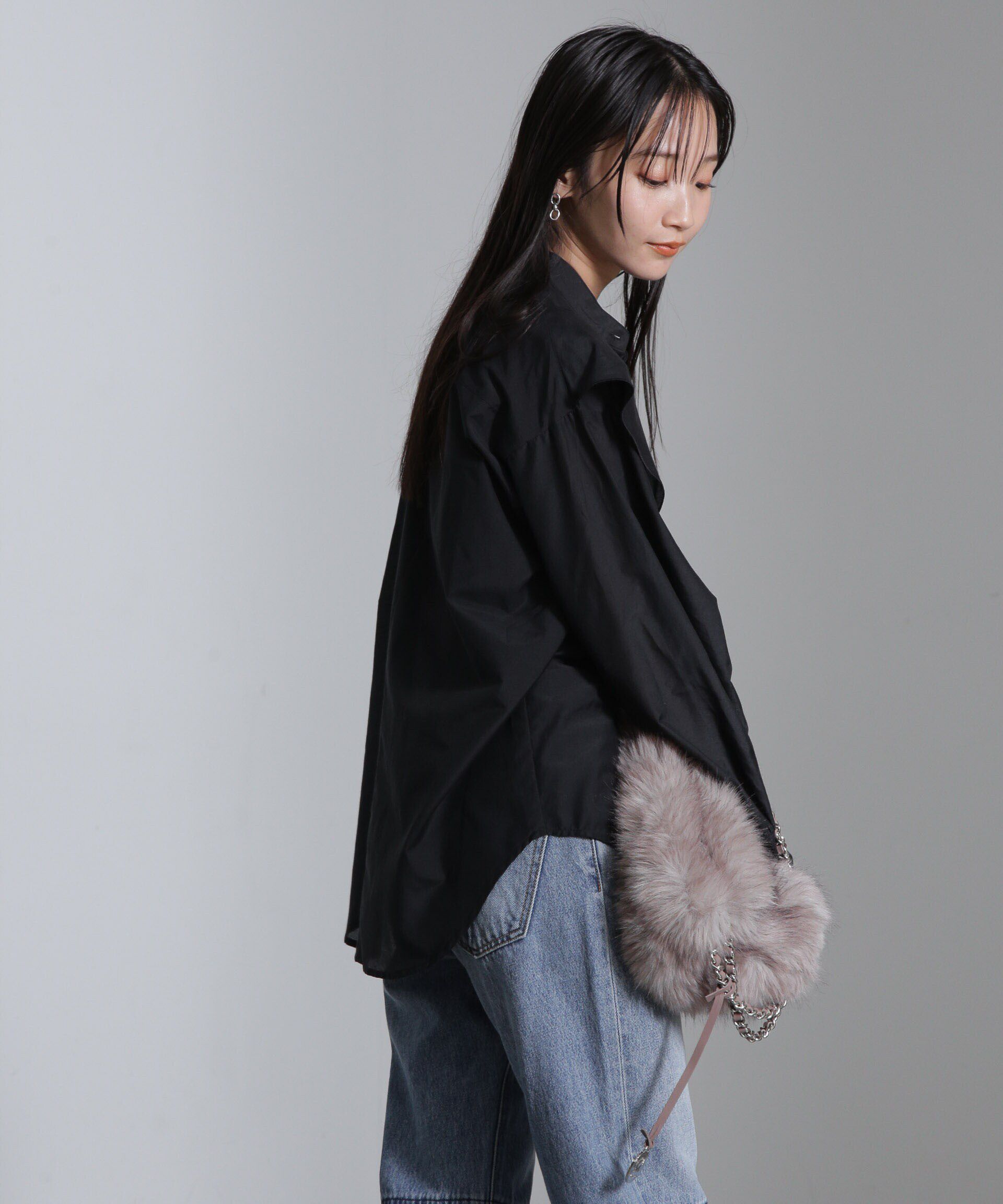 nano･universe「シルク混ビックカラーシャツ」|シャツ・ブラウス|