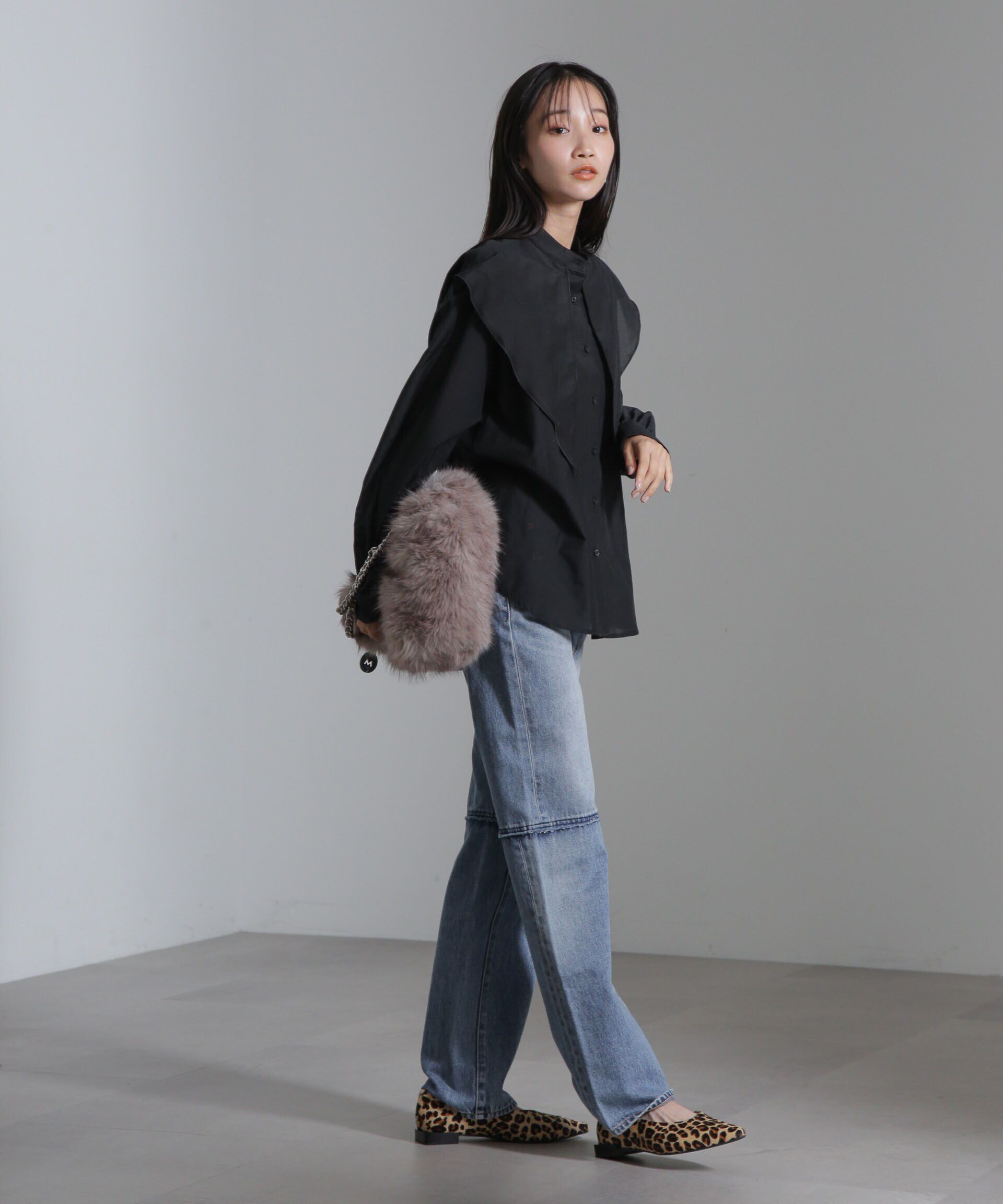 nano･universe「シルク混ビックカラーシャツ」|シャツ・ブラウス|