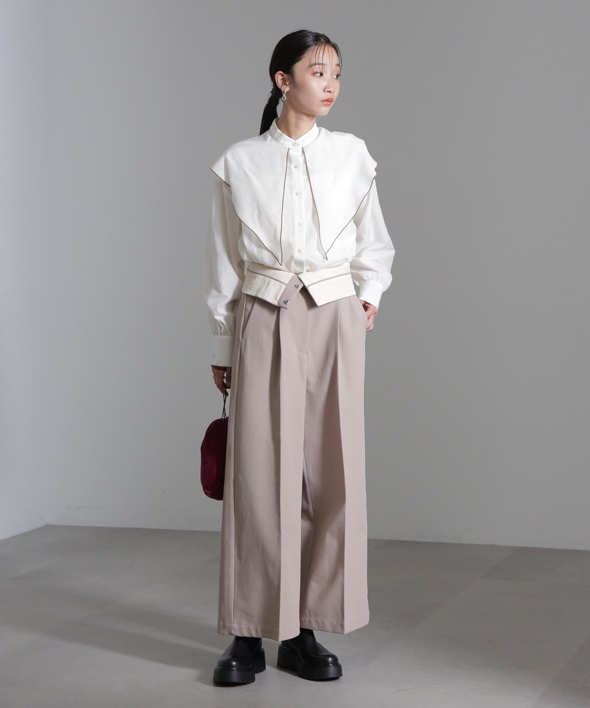 nano･universe「シルク混ビックカラーシャツ」|シャツ・ブラウス|