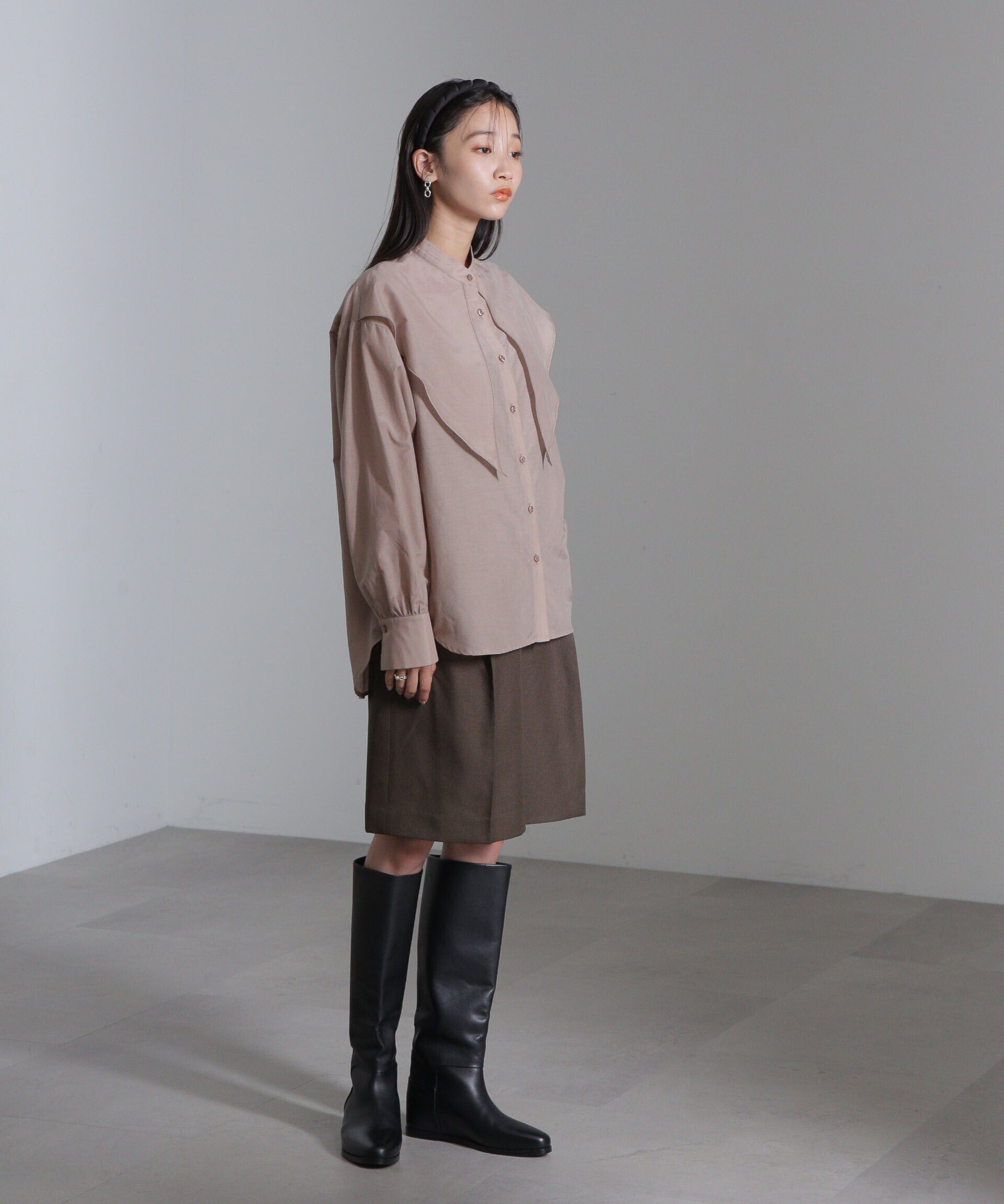 nano･universe「シルク混ビックカラーシャツ」|シャツ・ブラウス|