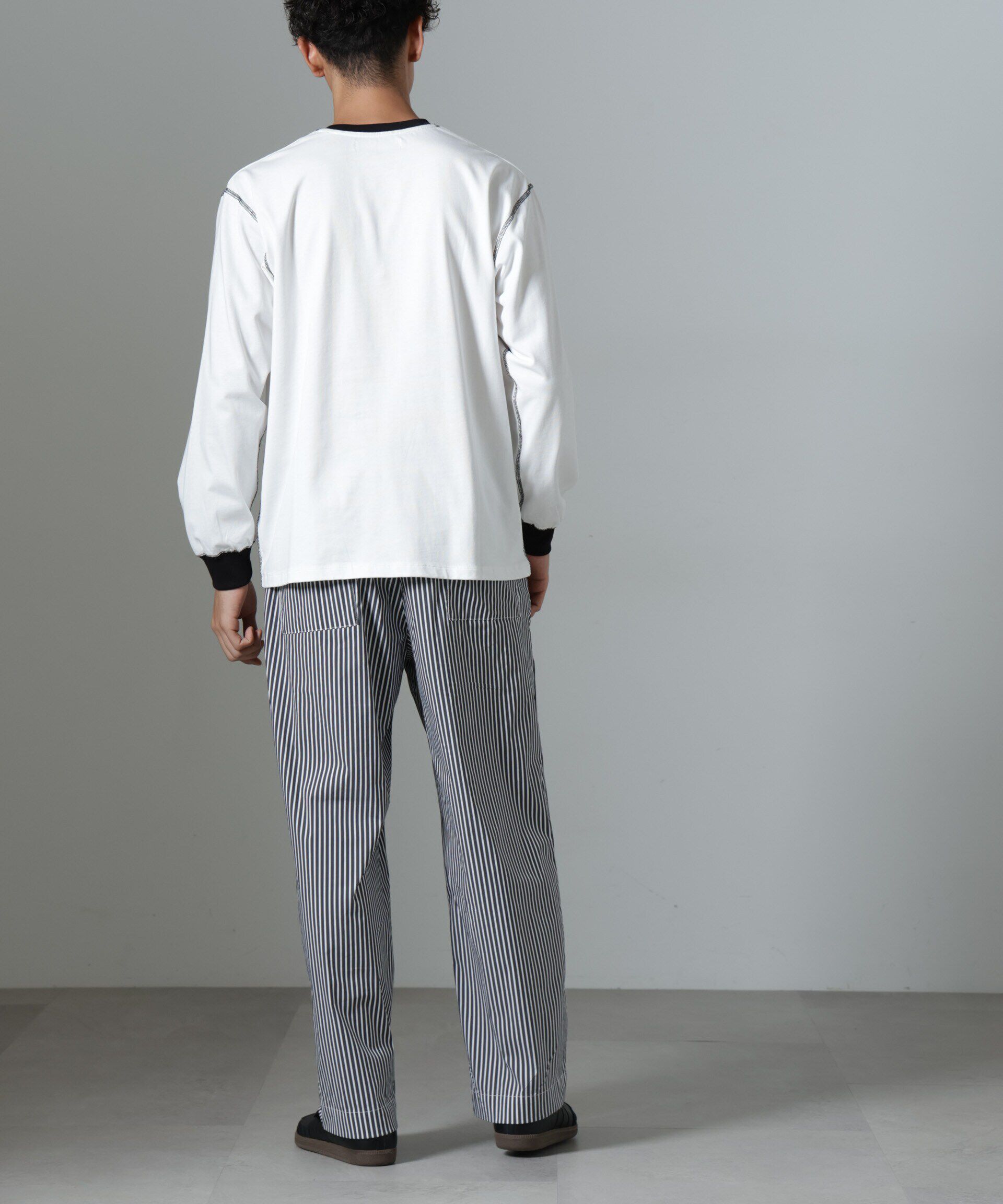 nano･universe「｢NJ/CLUB｣HOMESTOCK ストライプパンツ」|チノ|