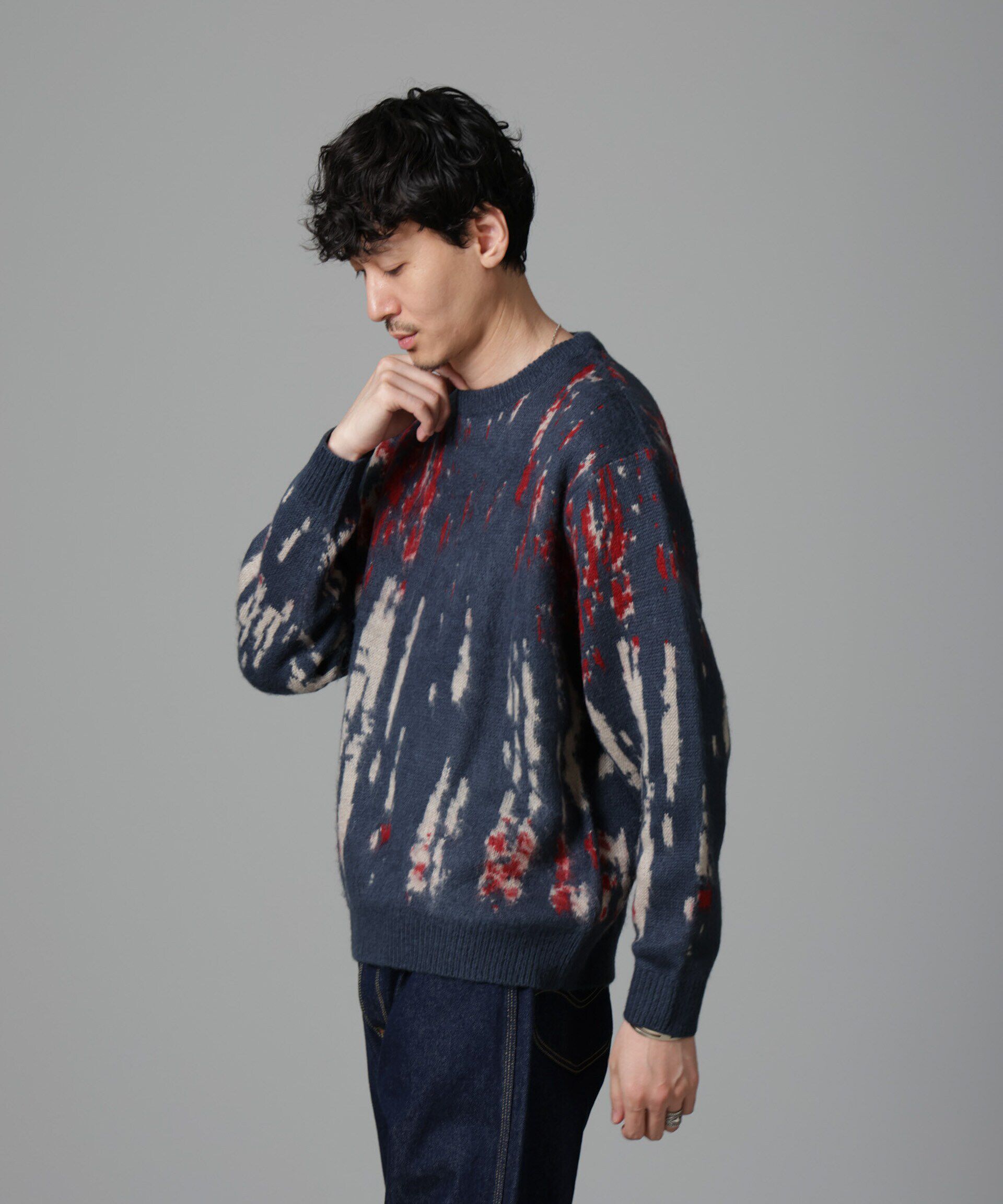 nano･universe「ペイントグラデーションモヘヤライクニット」|ニット・セーター|