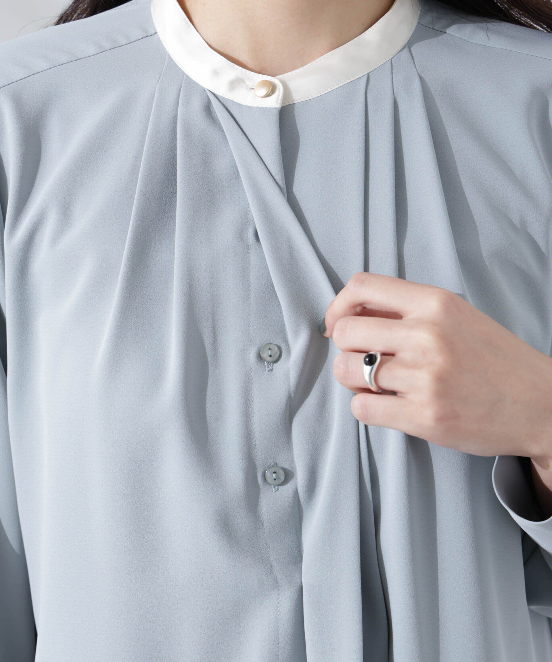 nano･universe「スタンドバイカラータックブラウス」|シャツ・ブラウス|