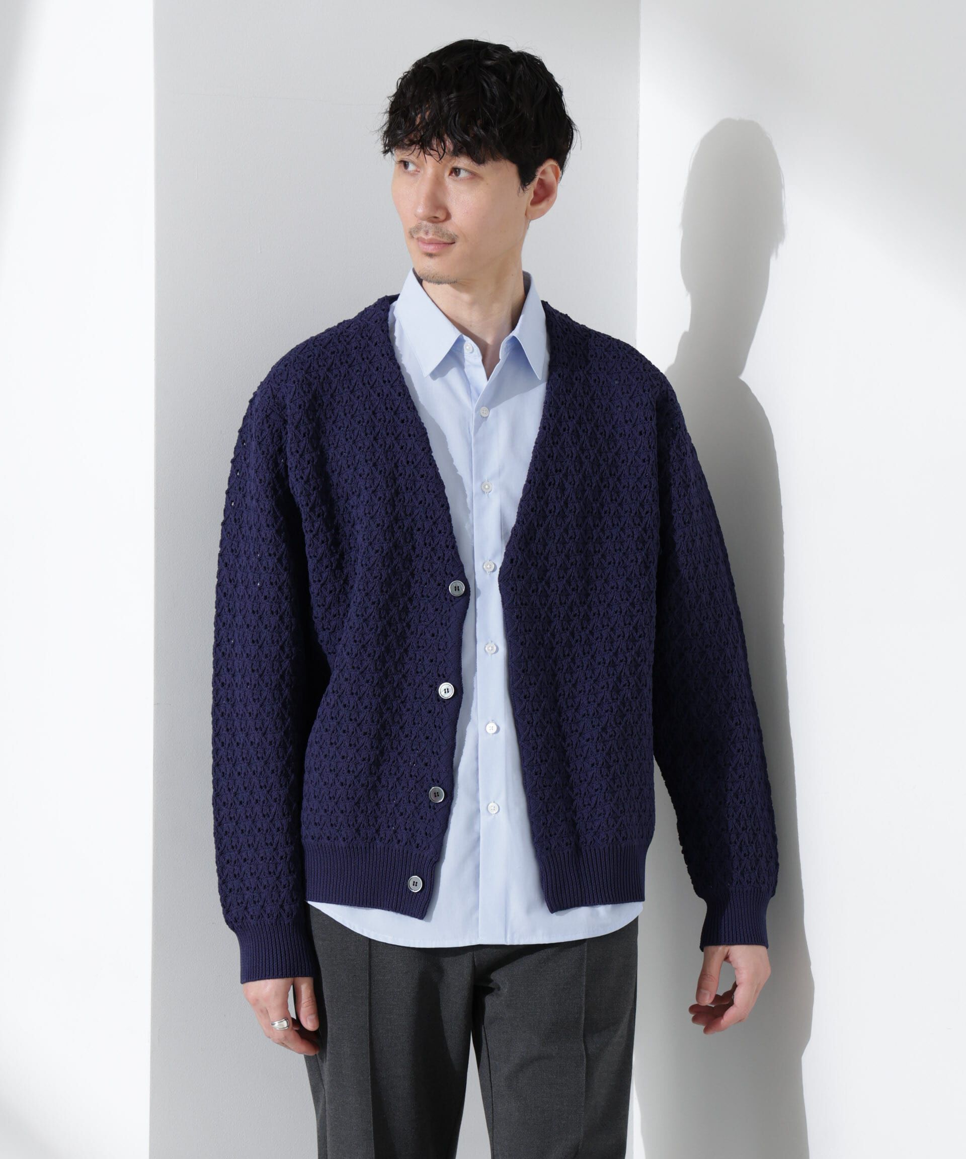 nano･universe「スポンディッシュ フライフロントカーディガン」|ニット・セーター|