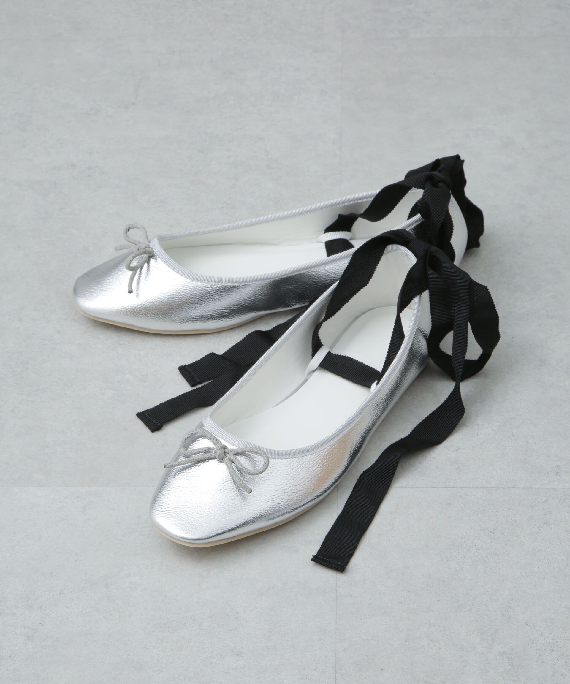 nano･universe「リボン付ラウンドトゥバレエシューズ」|ビジネス・ドレスシューズ|