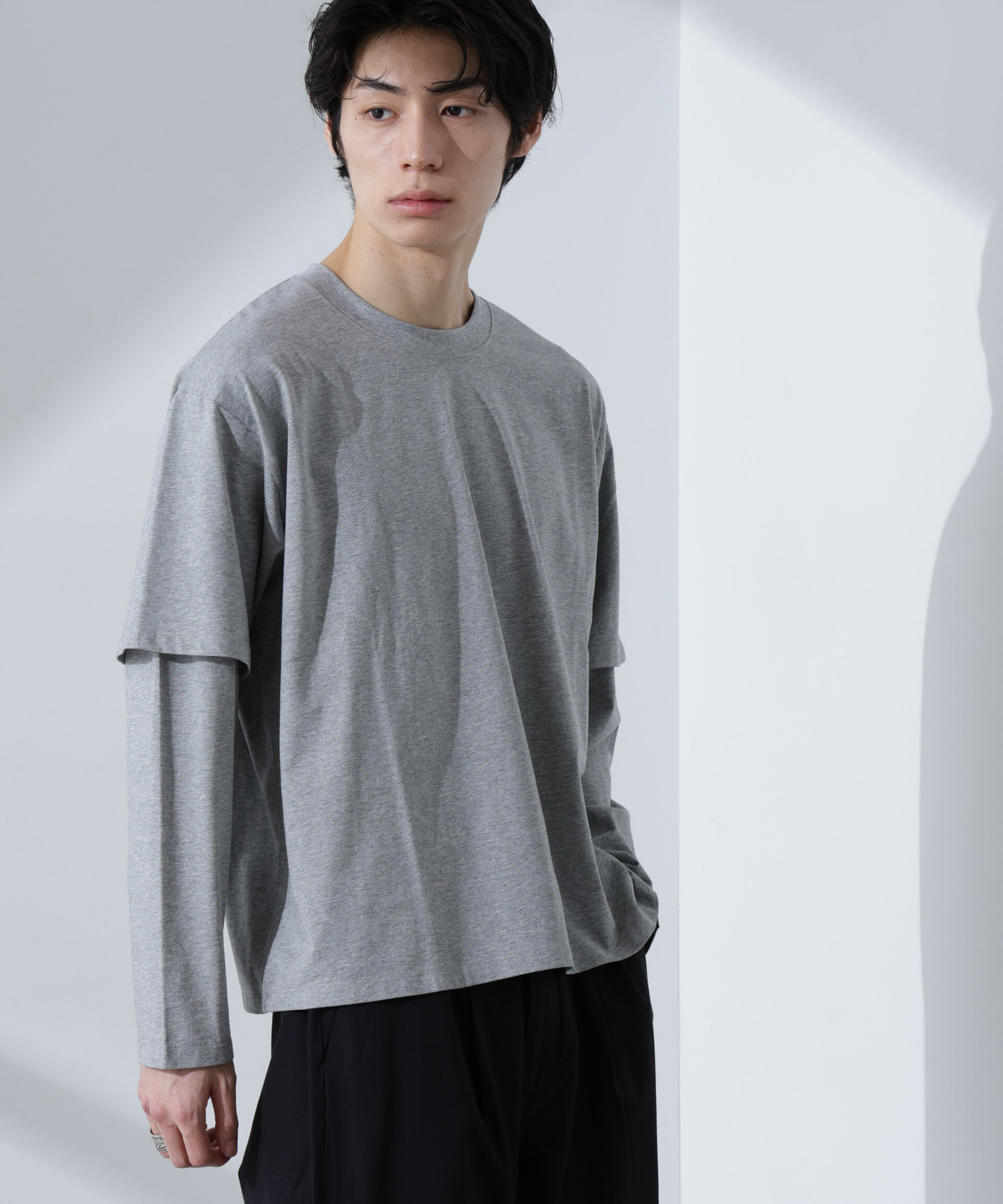 nano･universe「フェイクレイヤードTシャツ 長袖」|Tシャツ・カットソー|