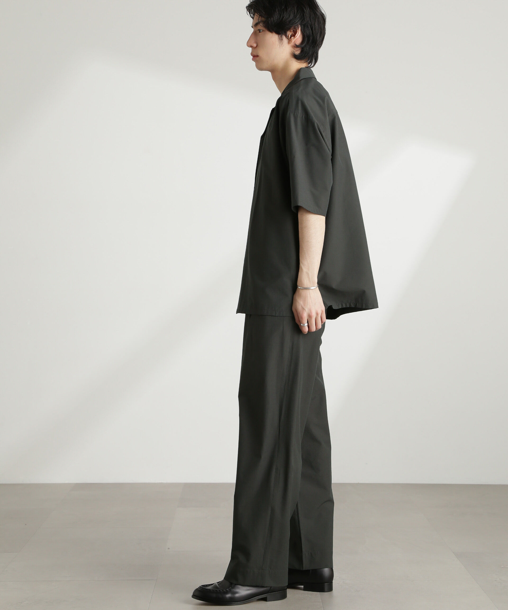 nano･universe「ストレッチワイドイージーパンツ(セットアップ可)」|チノ|