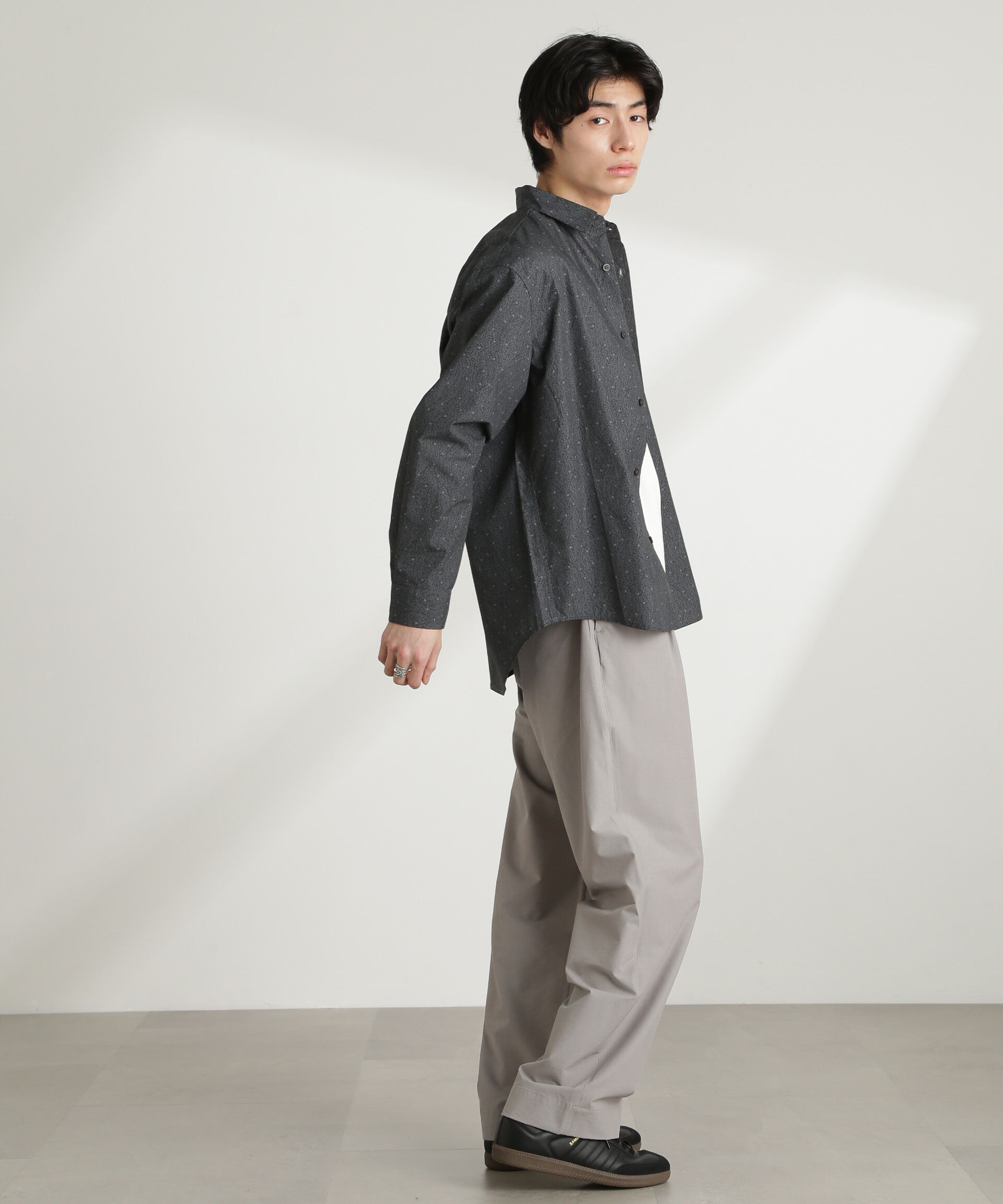 nano･universe「ストレッチワイドイージーパンツ(セットアップ可)」|チノ|