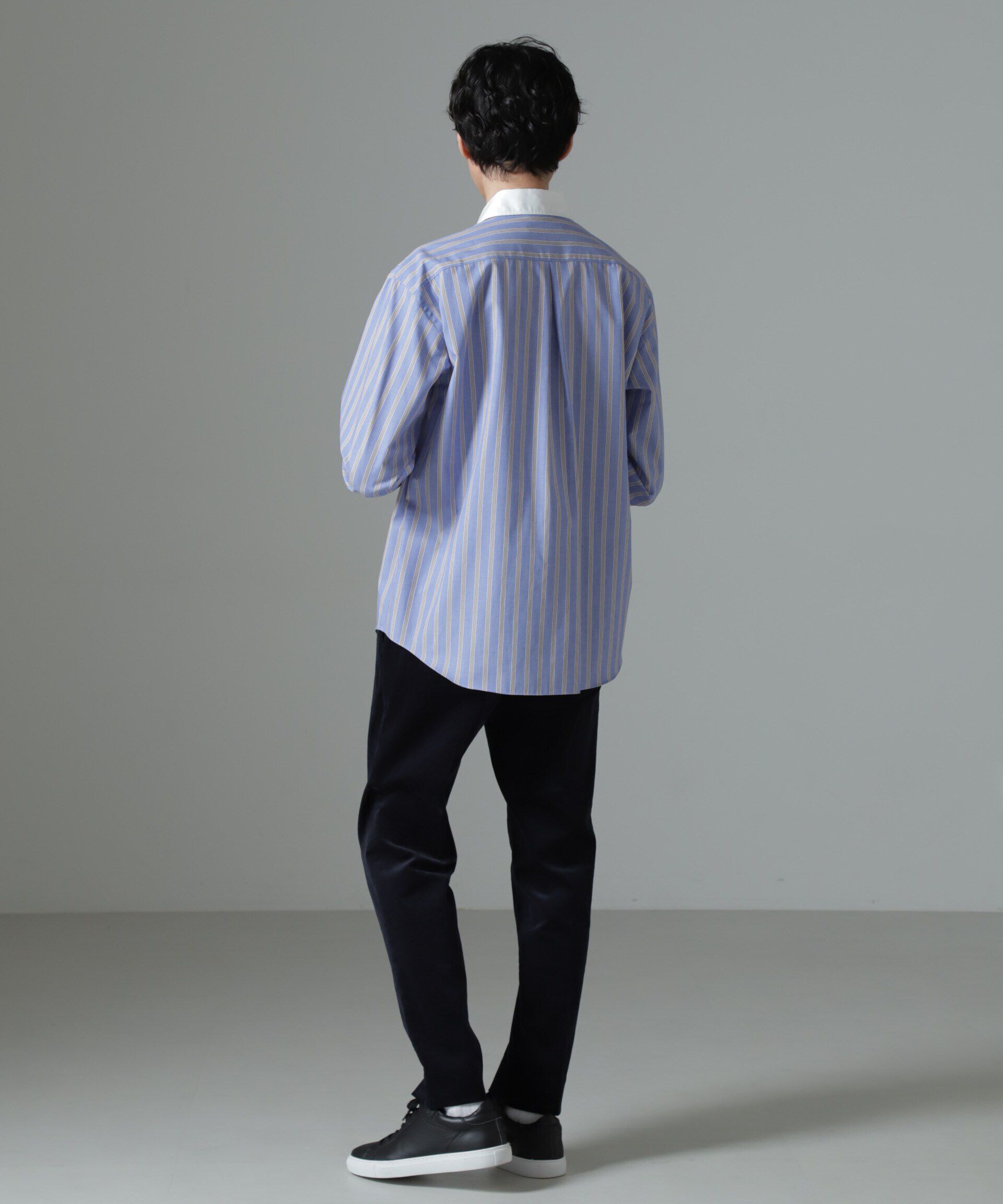 nano･universe「セミワイドストライプクレリックシャツ」|シャツ・ブラウス|