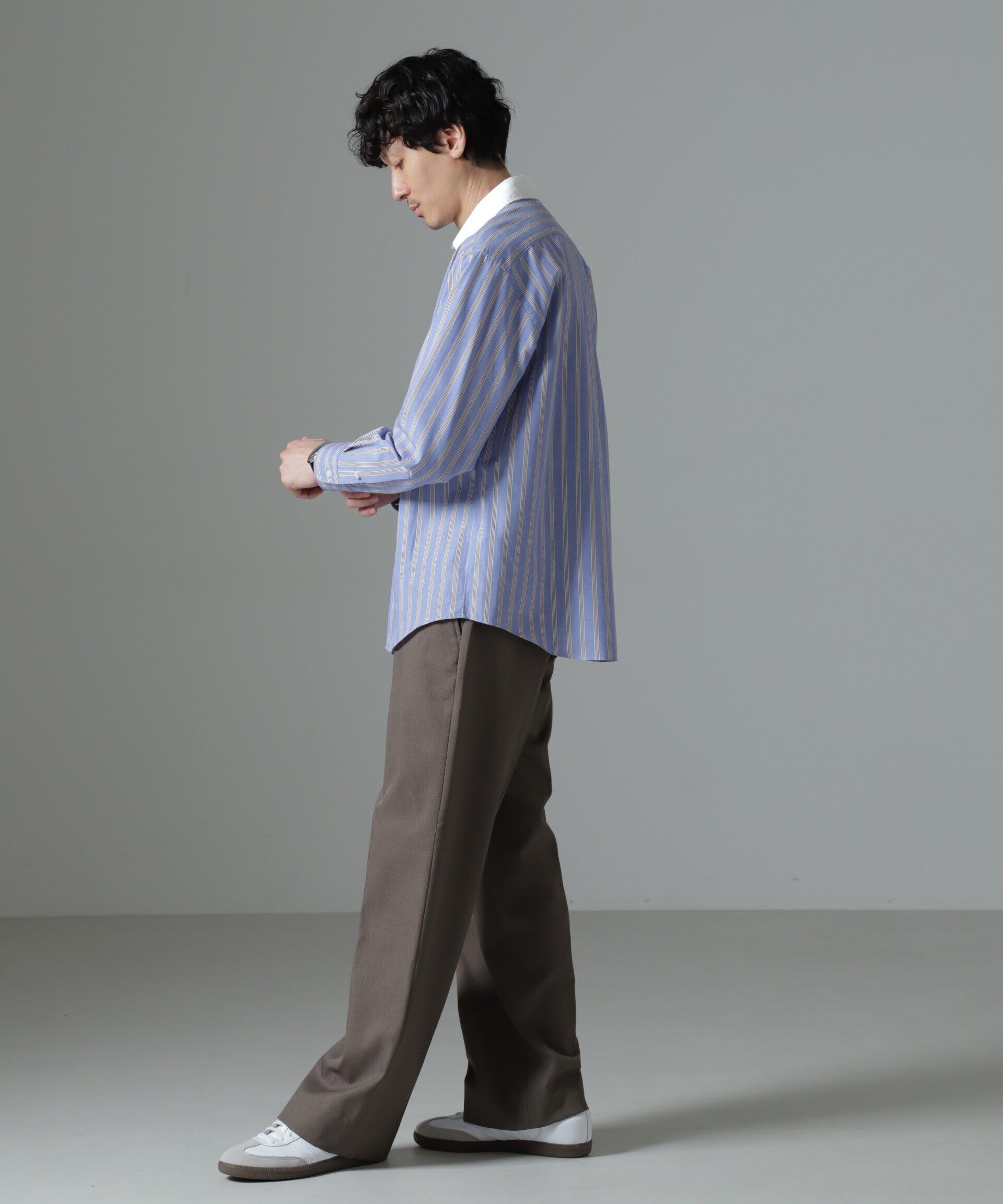 nano･universe「セミワイドストライプクレリックシャツ」|シャツ・ブラウス|