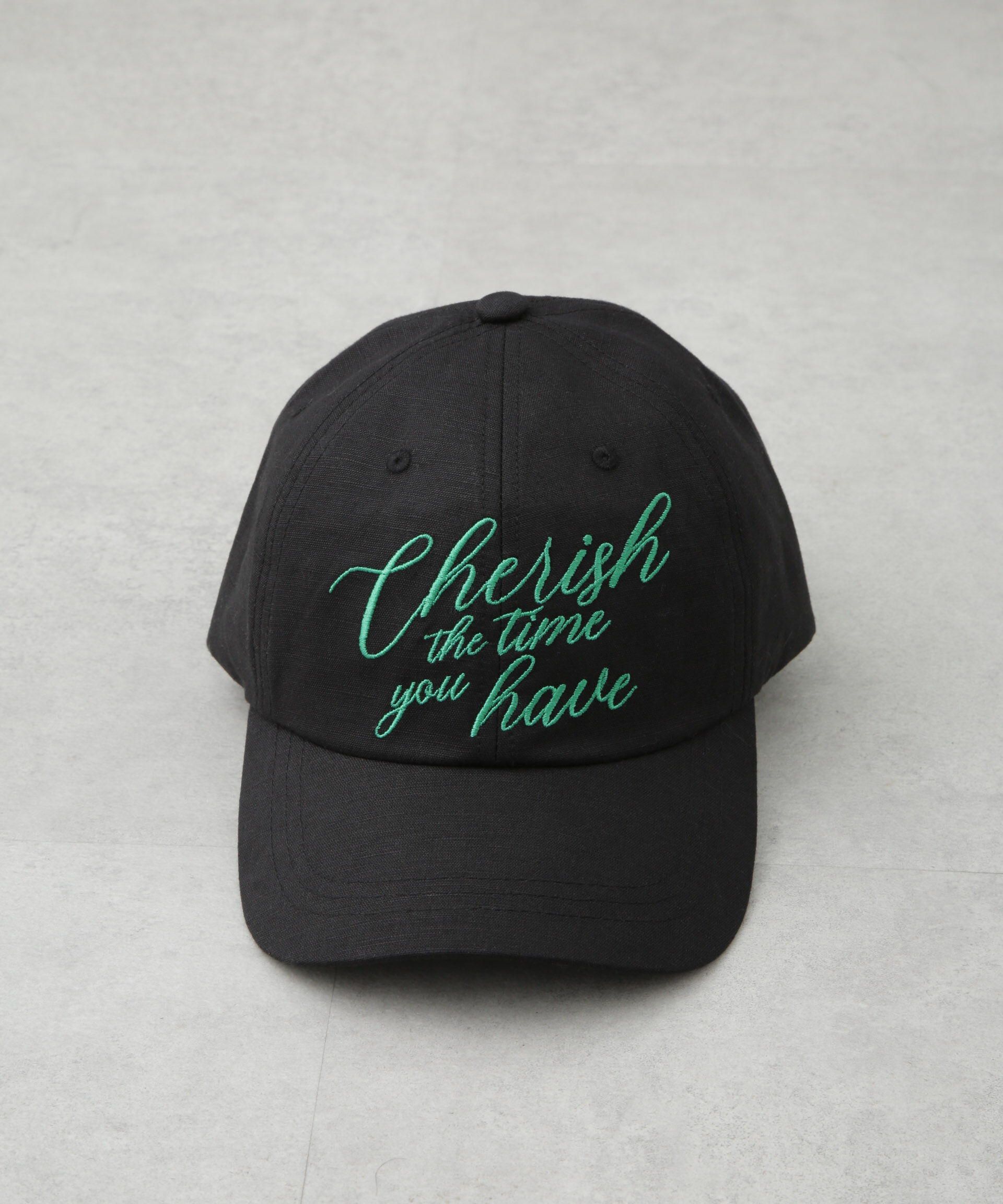 nano･universe「刺繍リネン混キャップ」|キャップ・キャスケット|