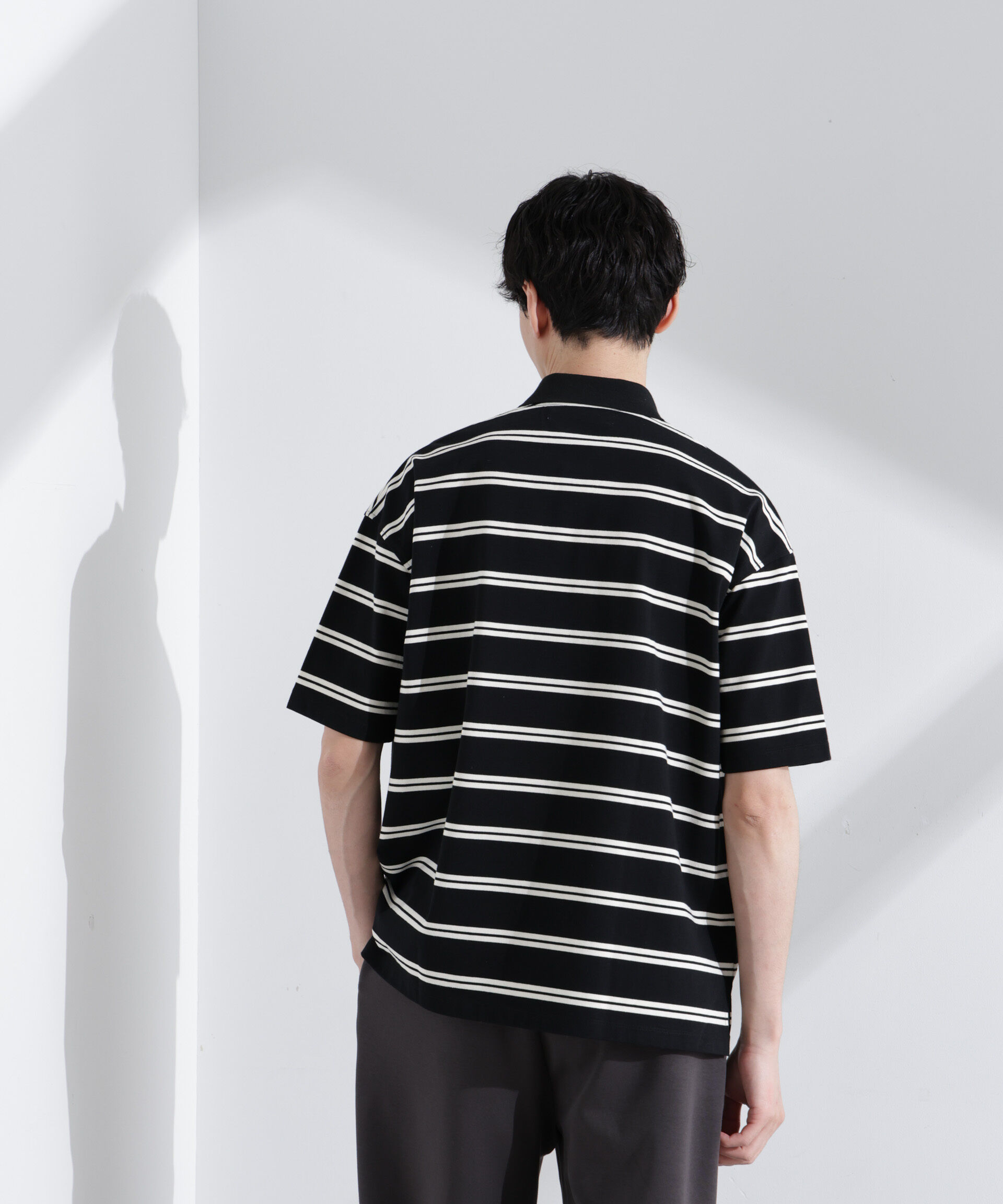 nano･universe「「NJ/CLUB」 オーバーサイズボーダーポロシャツ」|Tシャツ・カットソー|