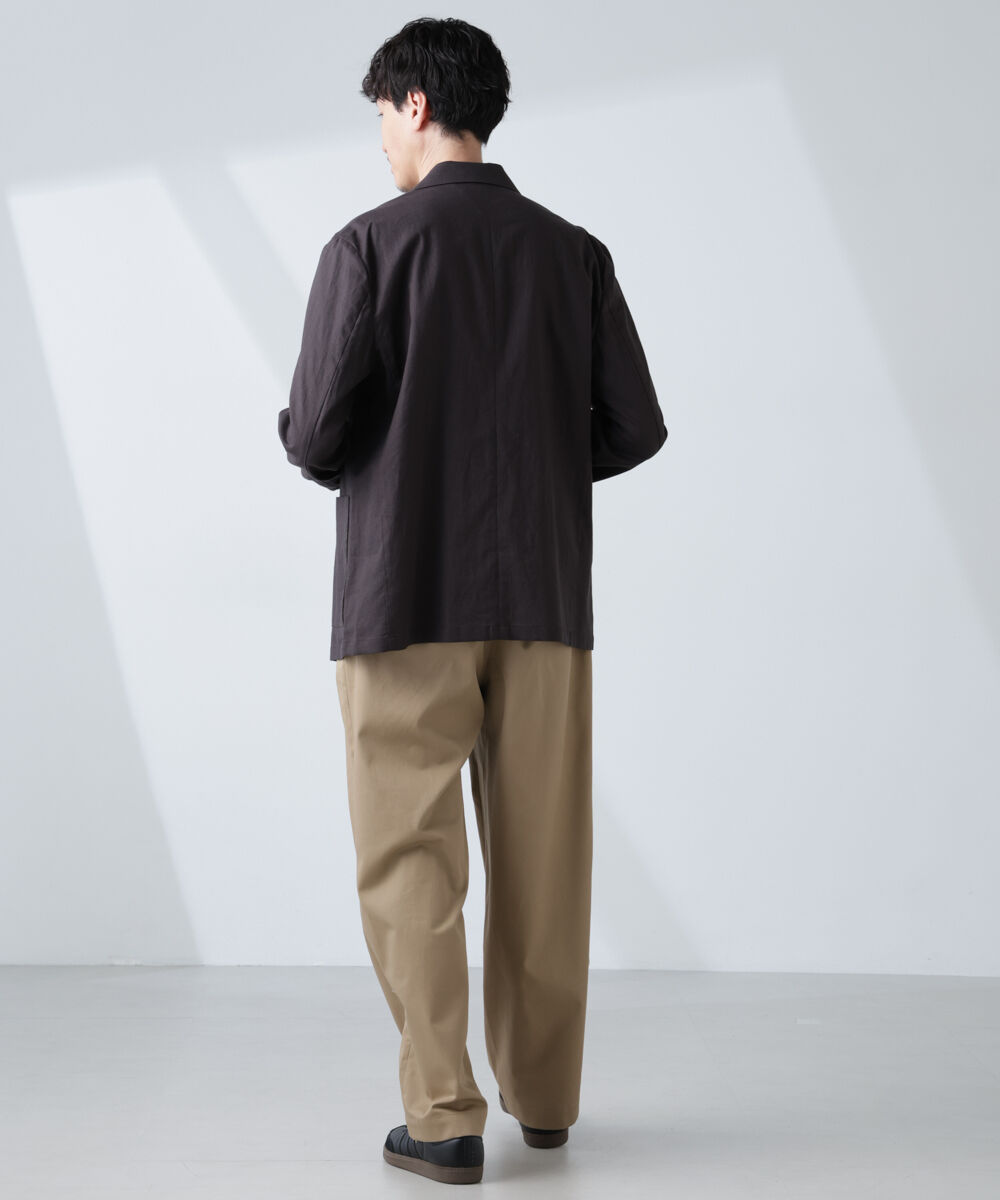 nano･universe「「BELGIUM LINEN FABRICS」リネンコットンダブルジャケット(セットアップ可)」|テーラードジャケット|