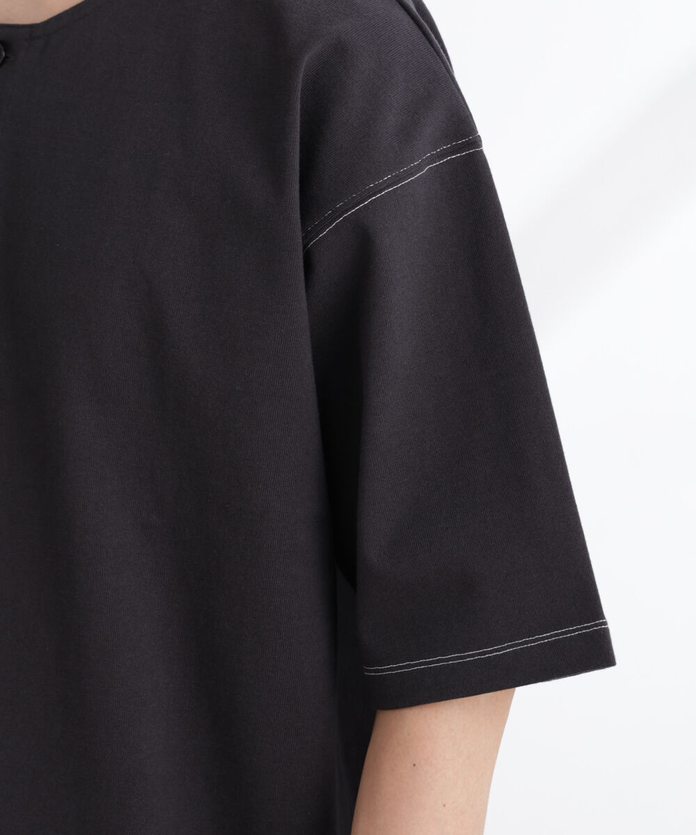 nano･universe「ヘビーオンスワイドヘンリーネックTシャツ 半袖」|Tシャツ・カットソー|