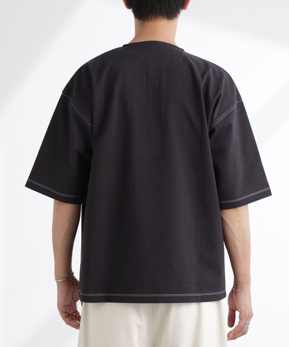 nano･universe「ヘビーオンスワイドヘンリーネックTシャツ 半袖」|Tシャツ・カットソー|