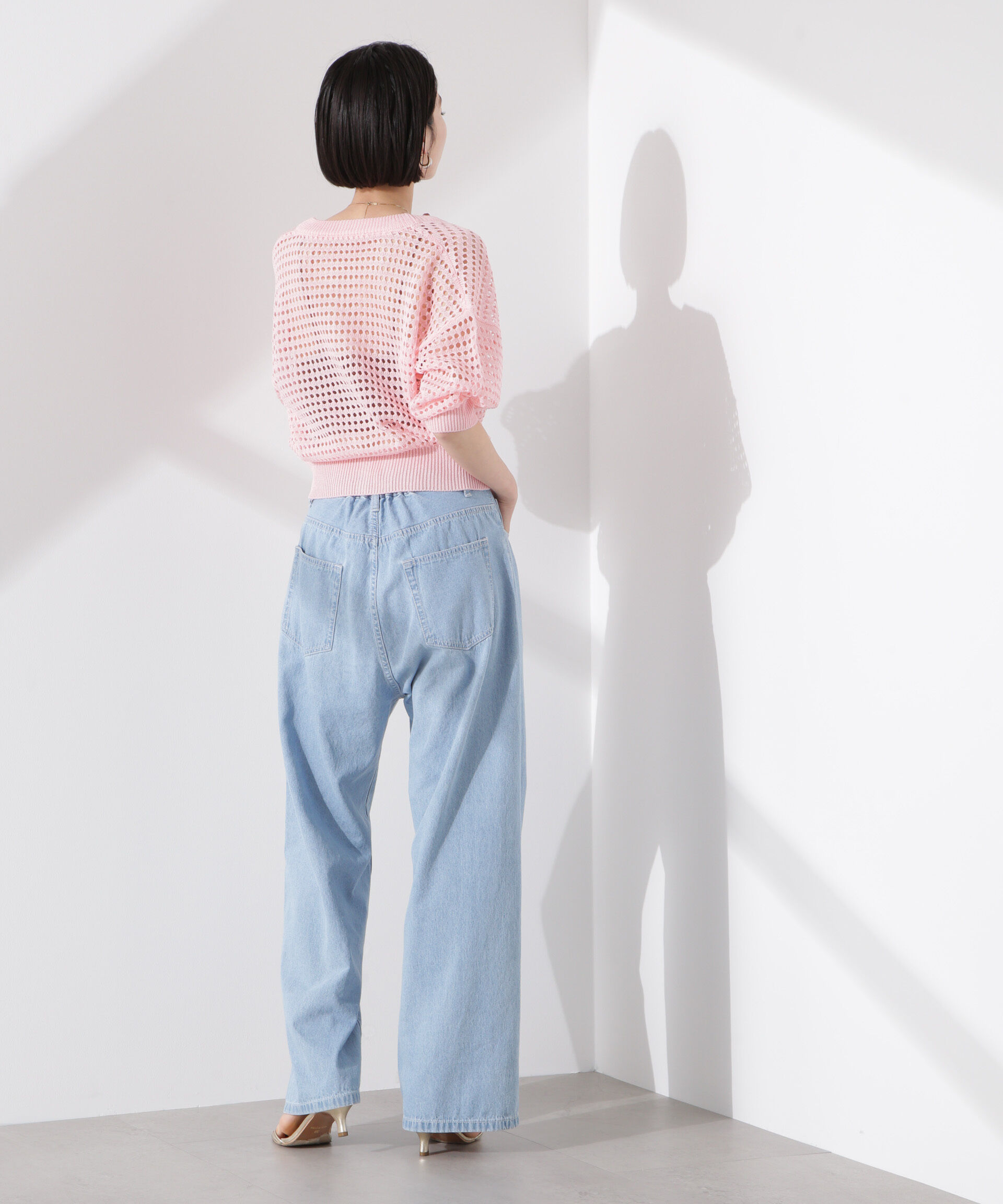 nano･universe「メッシュニットジップカーディガン」|ニット・セーター|