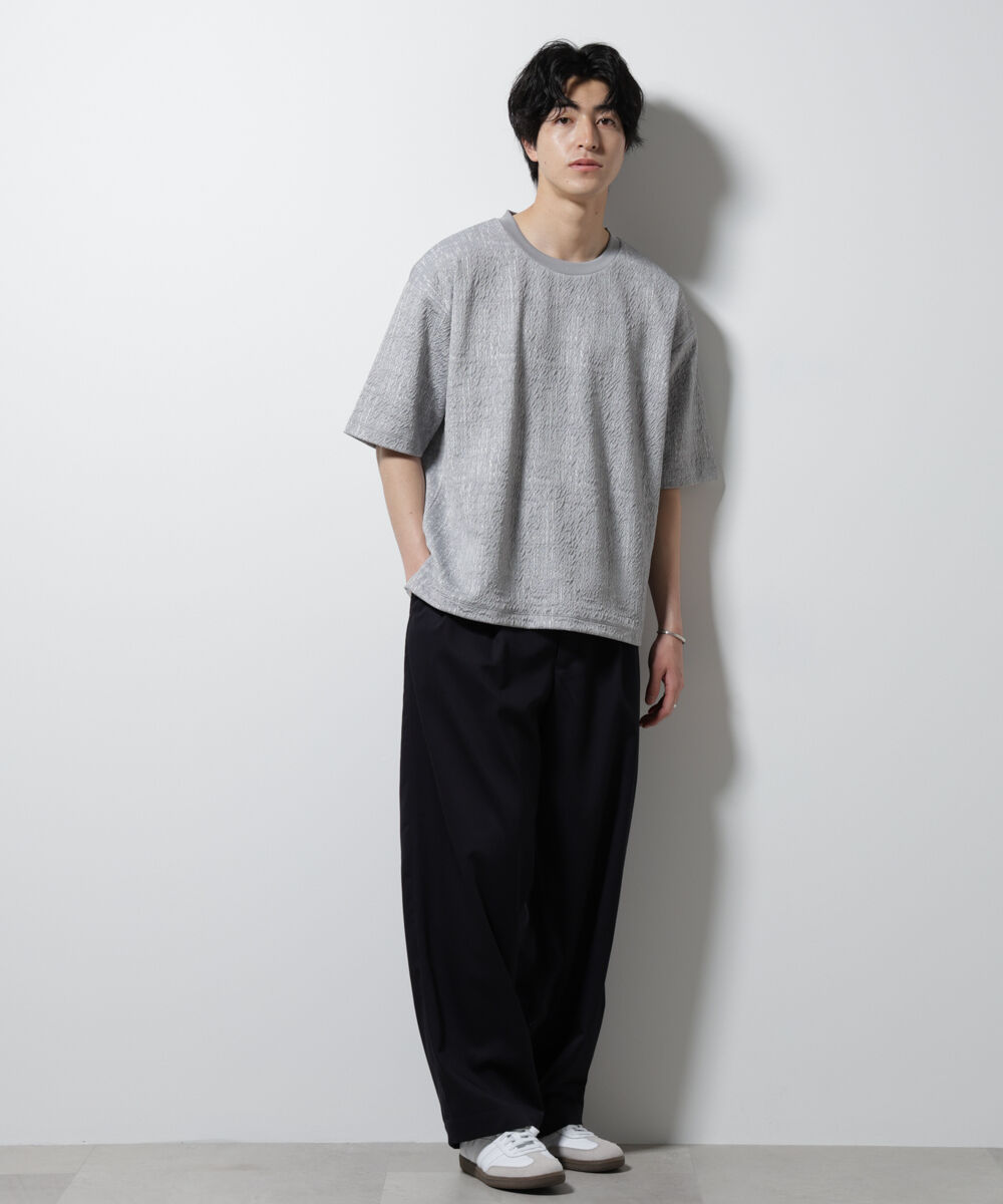 nano･universe「パターンジャガードワイドTシャツ」|Tシャツ・カットソー|