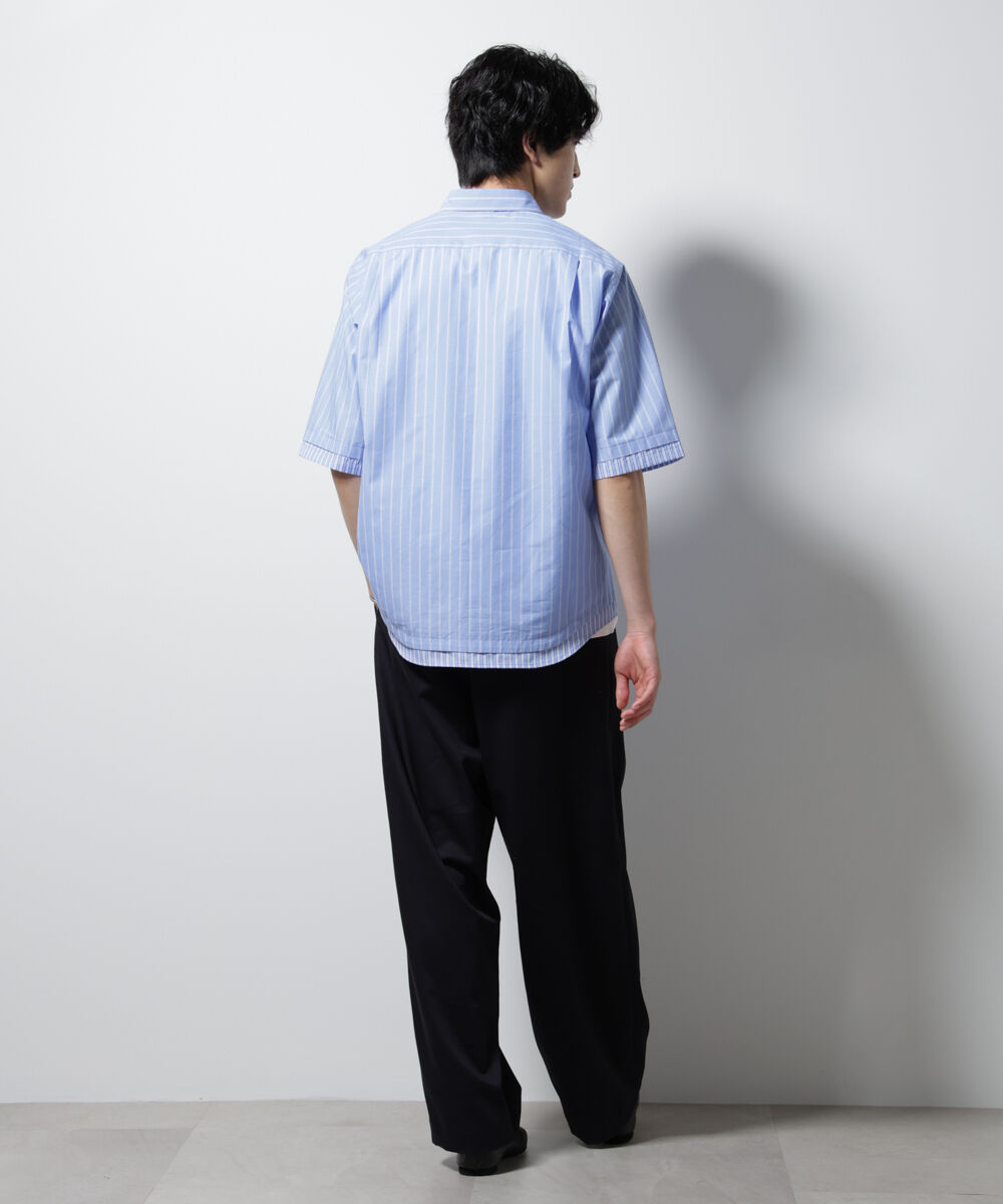 nano･universe「クレイジーストライプシャツ 半袖 １」|シャツ・ブラウス|