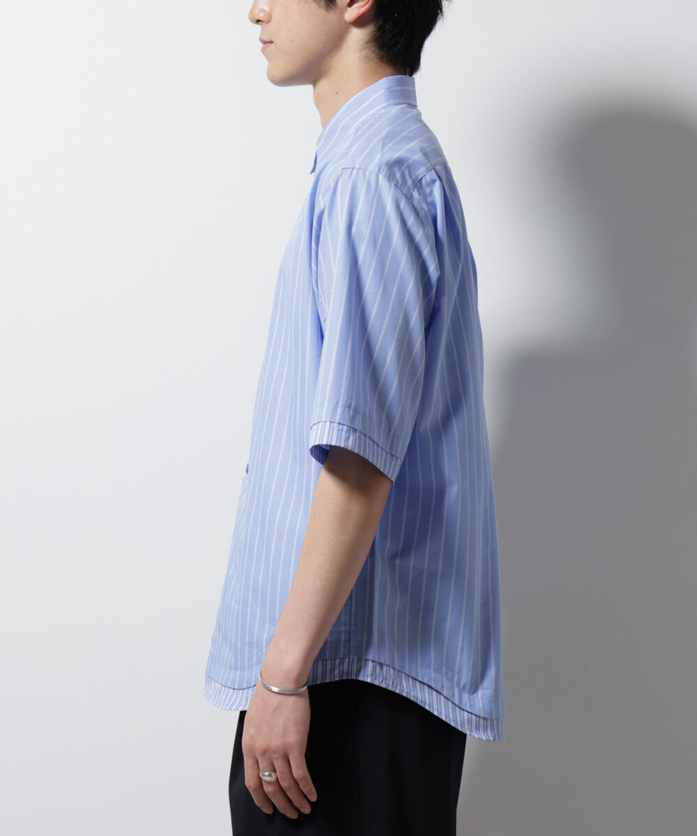 nano･universe「クレイジーストライプシャツ 半袖 １」|シャツ・ブラウス|