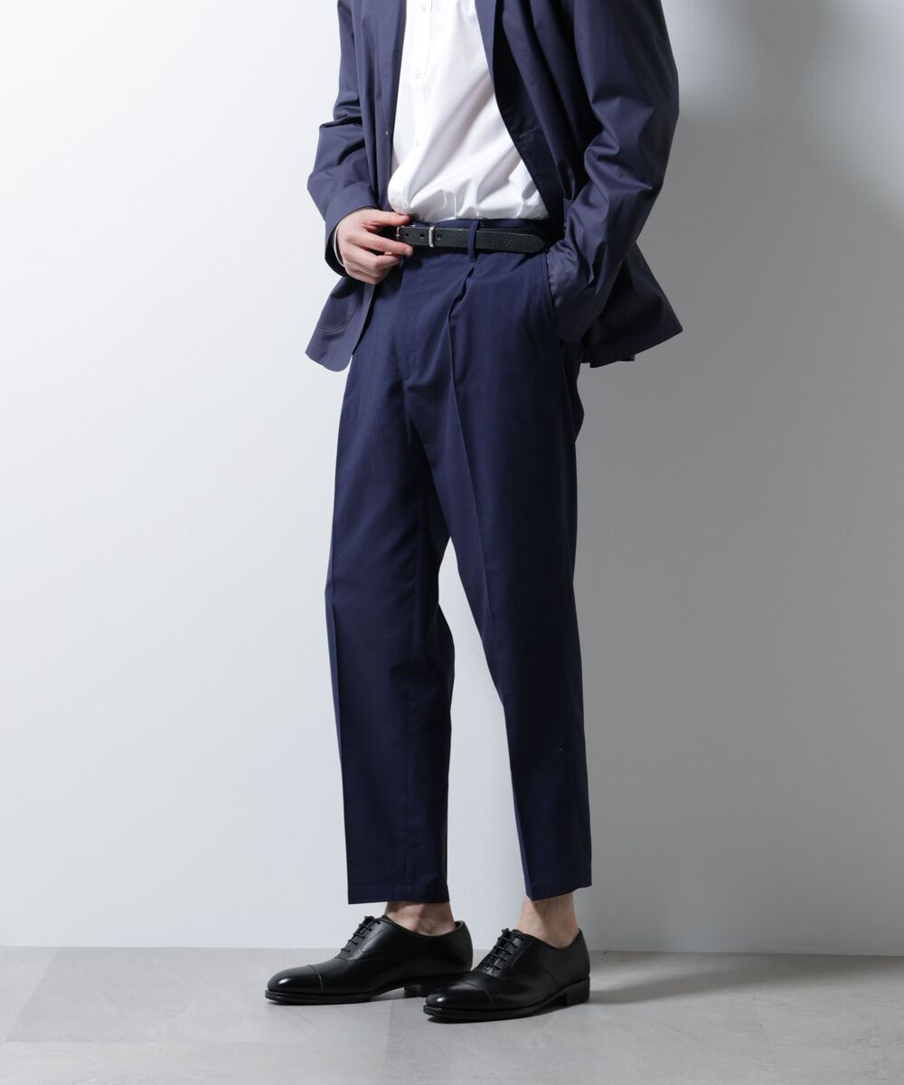 nano･universe「サイドシャーリング リネンパンツ」|チノ|ネイビー