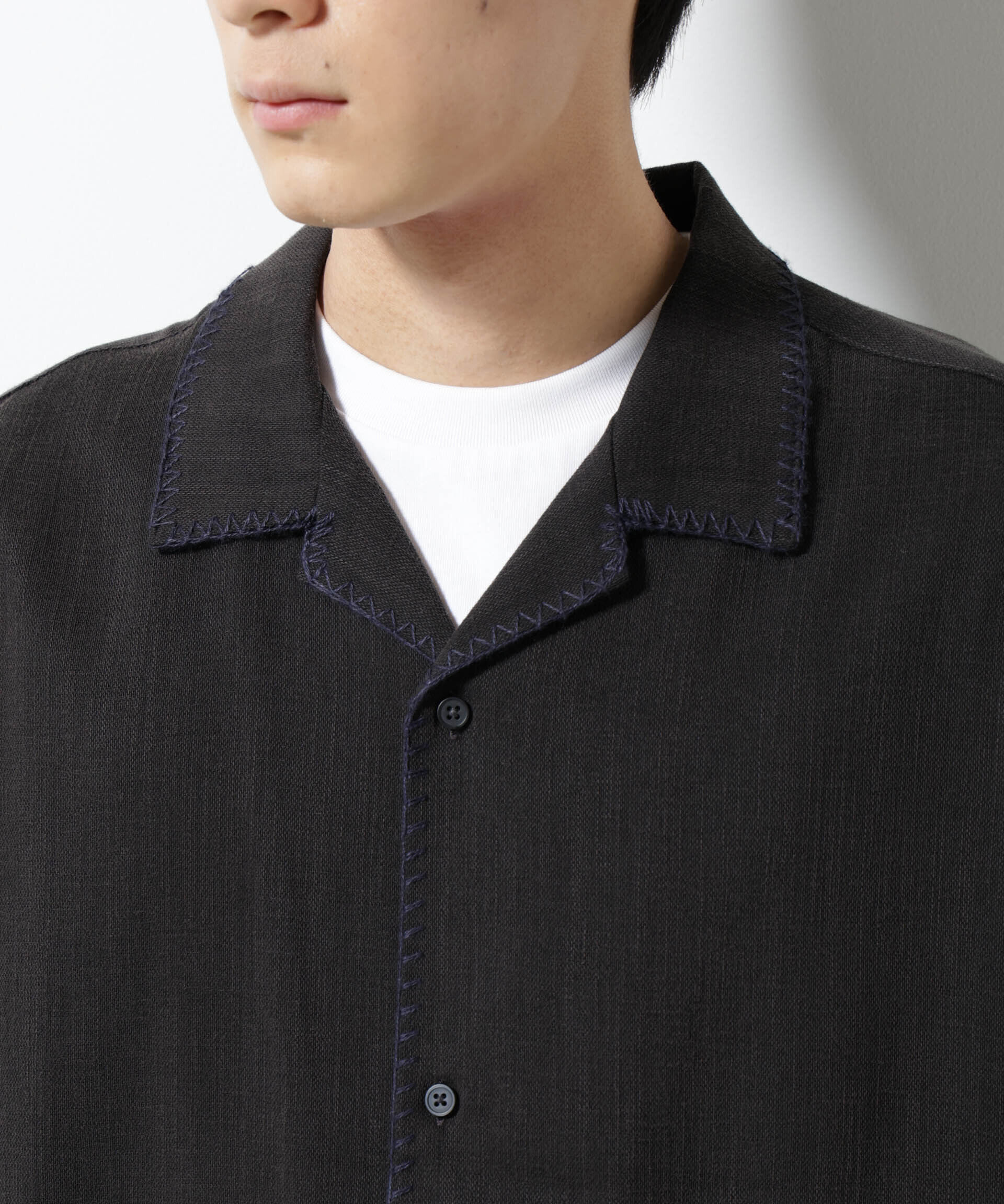 nano･universe「ハンドステッチリラックスシャツ 半袖」|シャツ・ブラウス|