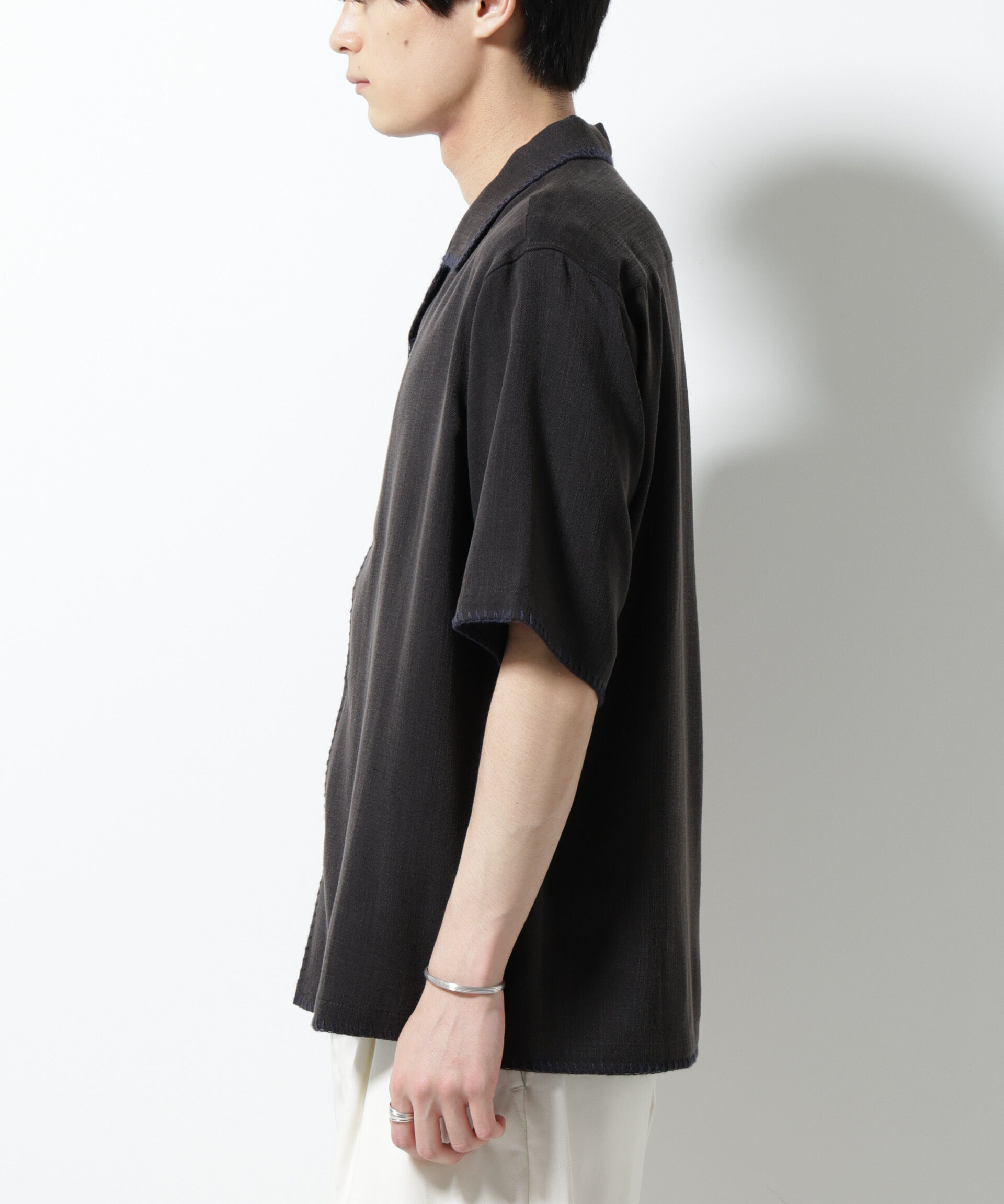 nano･universe「ハンドステッチリラックスシャツ 半袖」|シャツ・ブラウス|